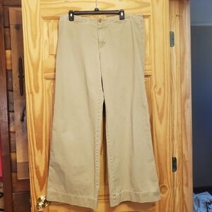 Abercrombie & Fitch Low Rise Wide Leg khaki Pants 12 Vintage Y2K